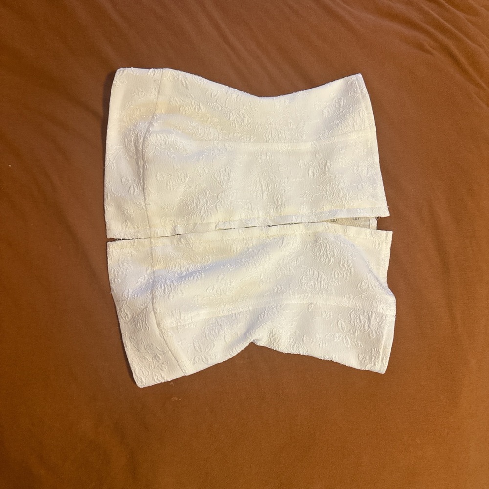 White Lace Strapless Top